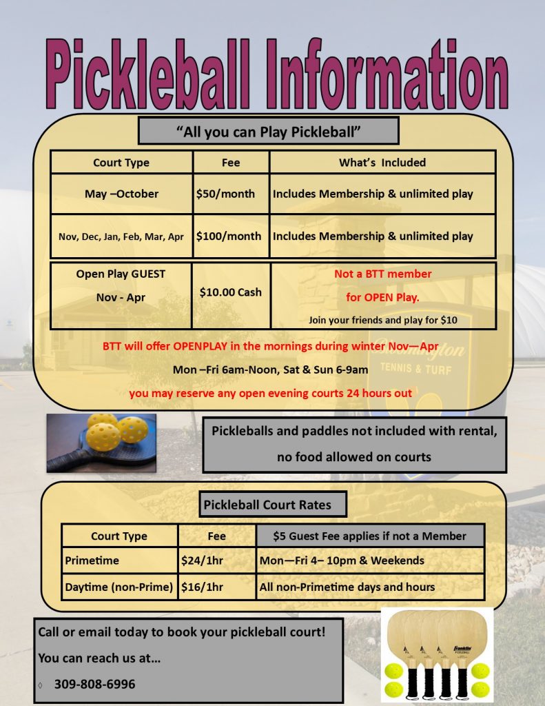 Pickleball info flyer