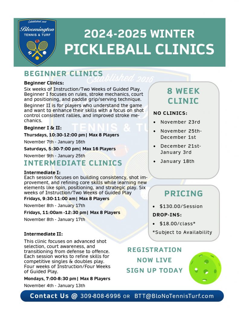 24.25 Winter Pickleball Clinic Flyer