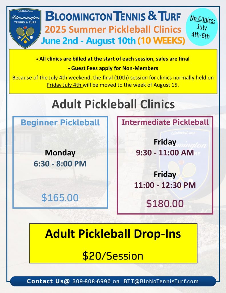 Summer Pickleball Clinic Pricing