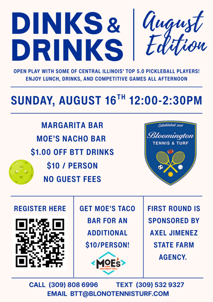 August Dinks and Drinks Flyer