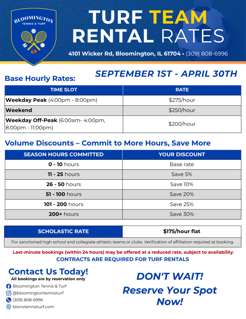Turf Team Rental Rates Flyer 2026
